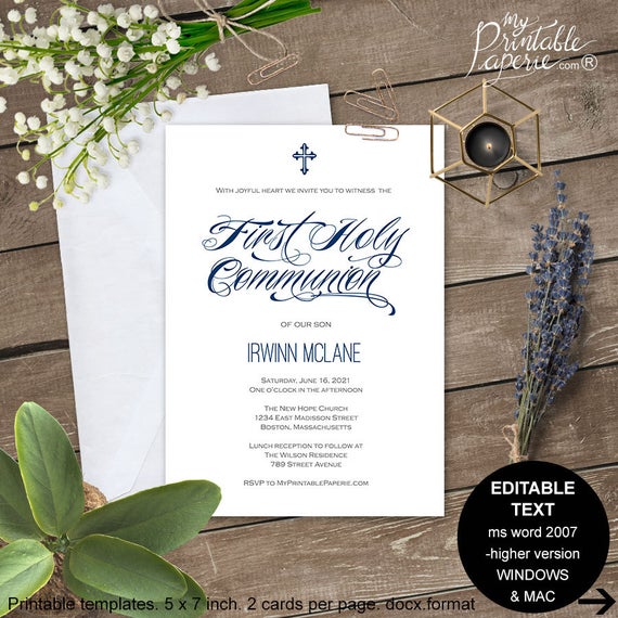 First Holy Communion Program Template For Mac